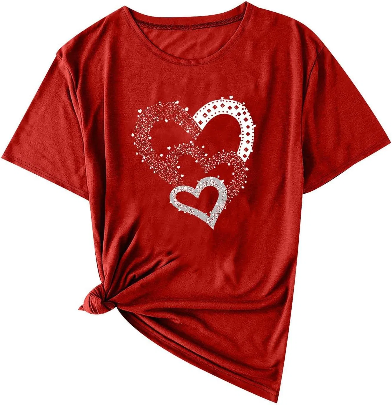Женская футболка с блестками Casual, Black Sparkling, Red