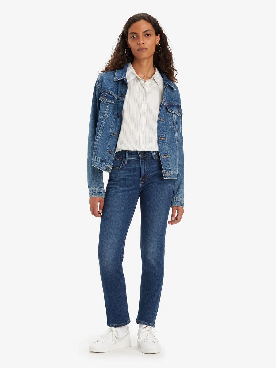 Джинсы LEVI'S Slim fit '712 Slim Welt Pocket' темно-синего цвета — фото 4