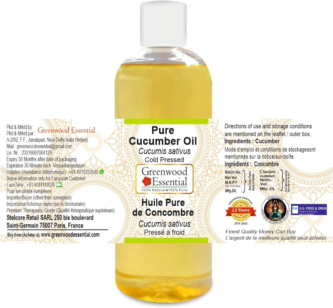 Масло для тела Greenwood Essential Pure Cucumber Oil, 200 мл, Gurke — фото 2