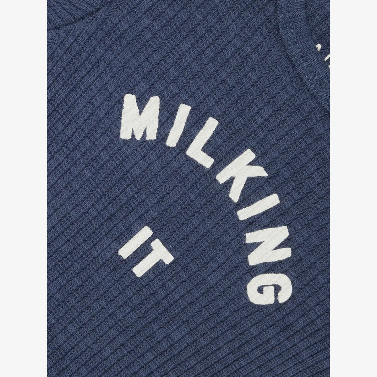 Комбинезон из хлопкового трикотажа «Milking it» для детей от 0 до 12 месяцев Claude & Co, темно-синий — фото 2