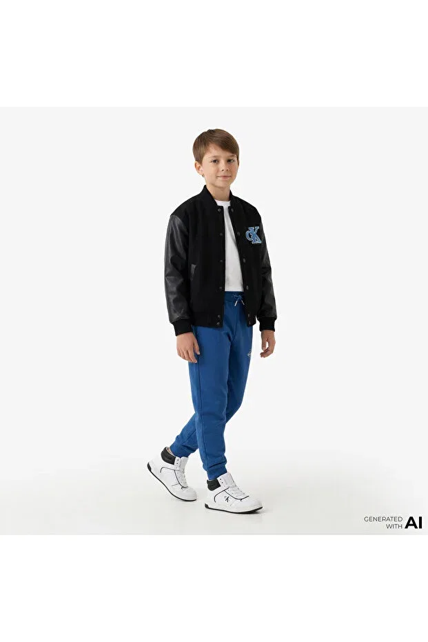 Детские спортивные штаны для девочек с принтом Monogram Logo Calvin Klein, Blue