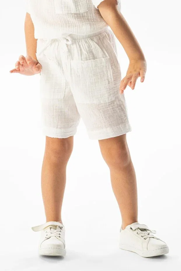 Детские шорты для девочек хлопковые Basics Eliş Şile Bezi, White