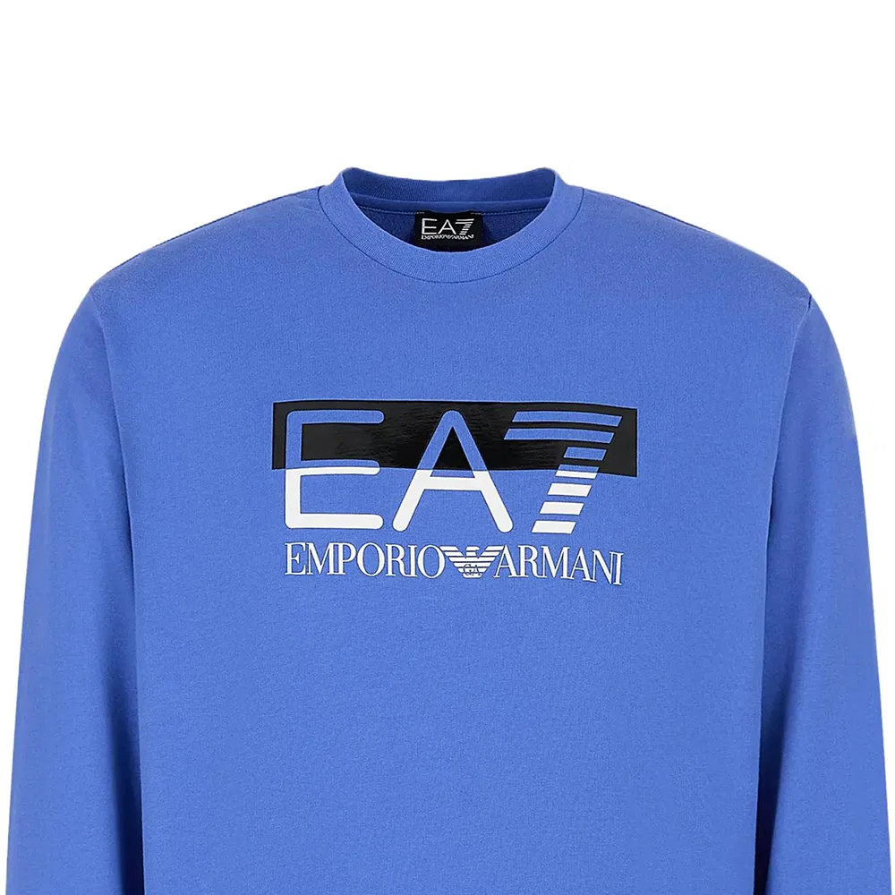 Мужской свитшот с круглым вырезом EMPORIO ARMANI, Bright Blue — фото 4