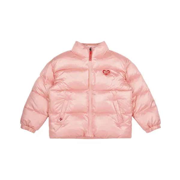 Пуховик детский с сердечками, Bb Heart Basic, Belita&Boys, розовый