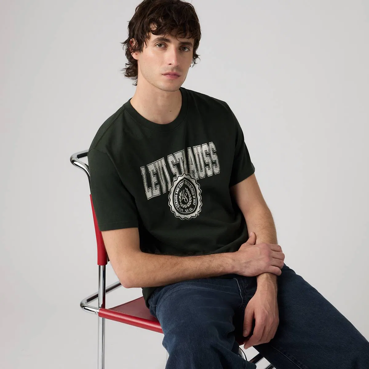 Свободная футболка с коротким рукавом и графическим принтом Levi's, Ls & Co Rosin - Green — фото 2