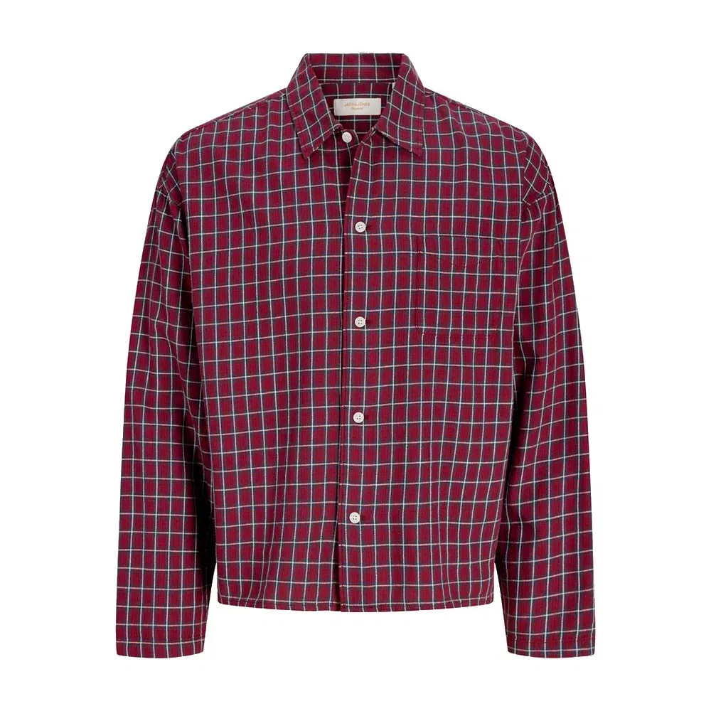 Детская рубашка с фактурным узором Savona Austin Dobby Jack & jones, Red