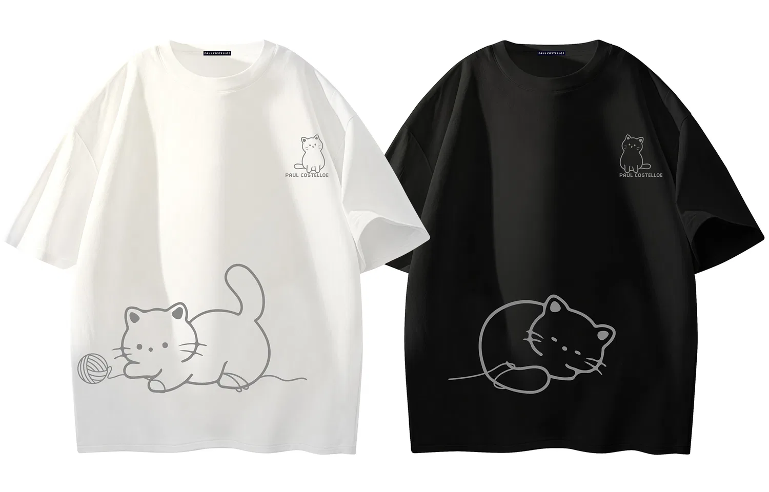 Детская футболка с круглым вырезом 2 Pack White Black Paul Costelloe
