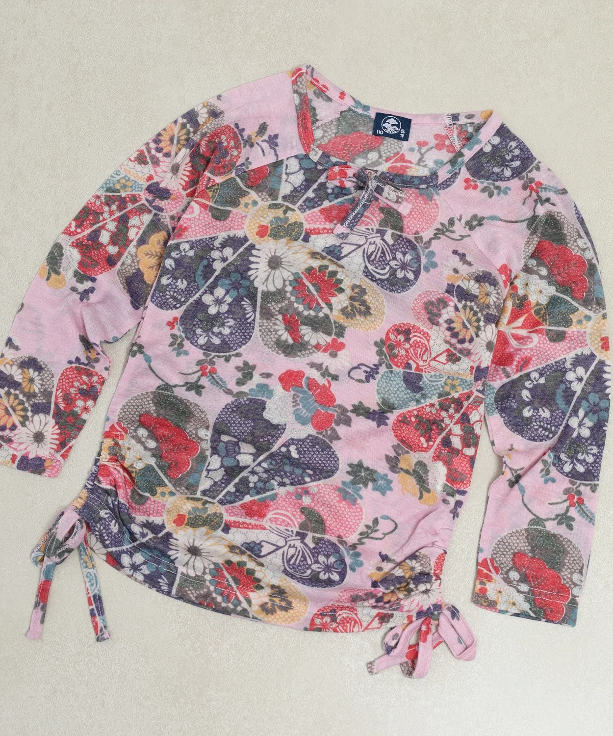Детская блузка с длинным рукавом с принтом, Kimono Print FUNALIVE, Pink