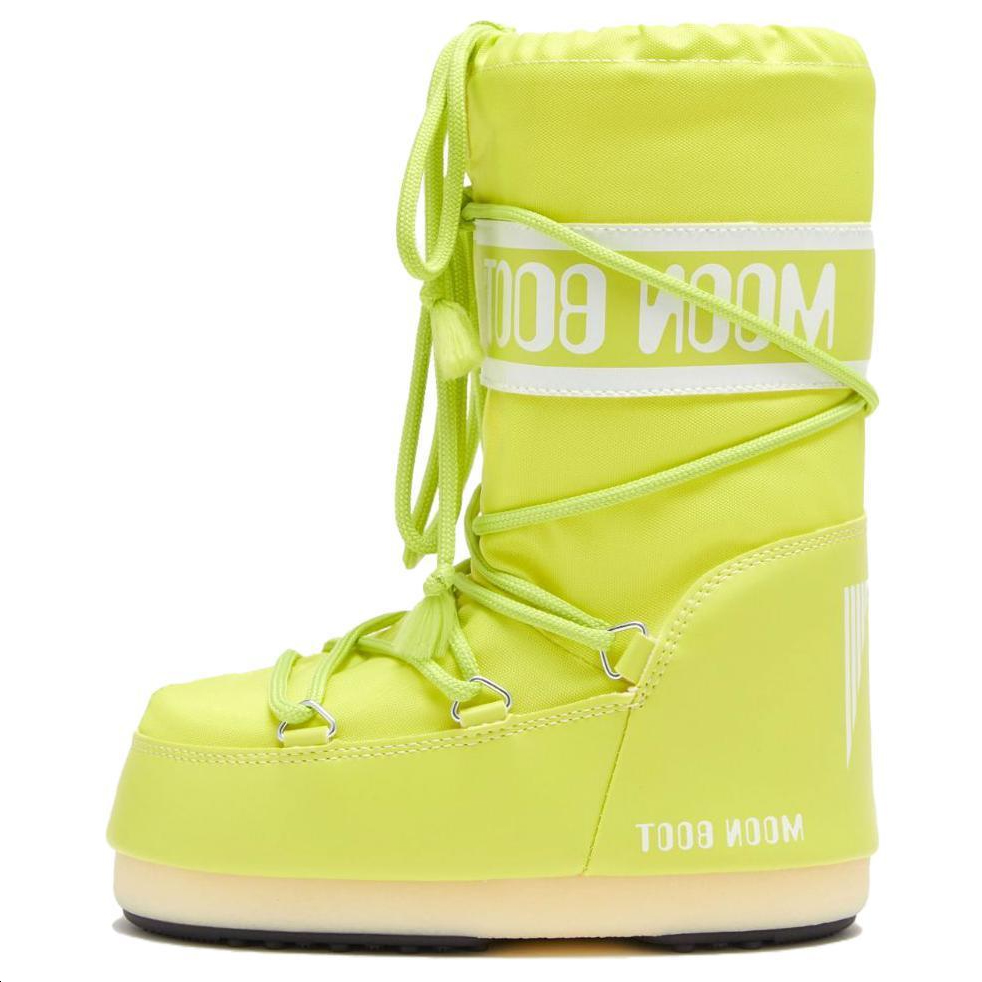 Зимние ботинки женские Moon Boot MB ICON из текстиля и экокожи, желтый — фото 2