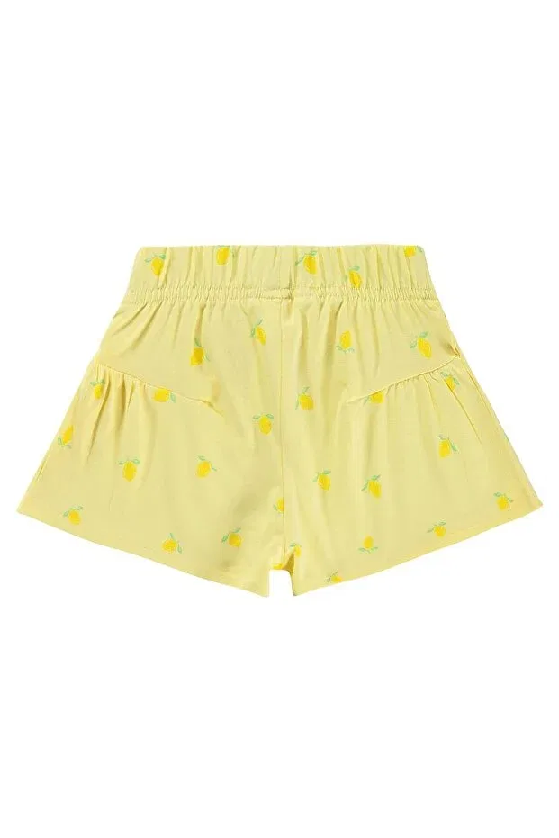 Детские шорты для девочек с принтом Lemon patterned shorts Civil Girls, Yellow — фото 2