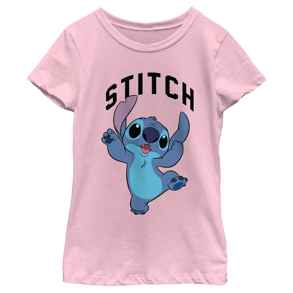 Детская футболка с принтом Jumping Stitch Lilo & Stitch, Light Pink
