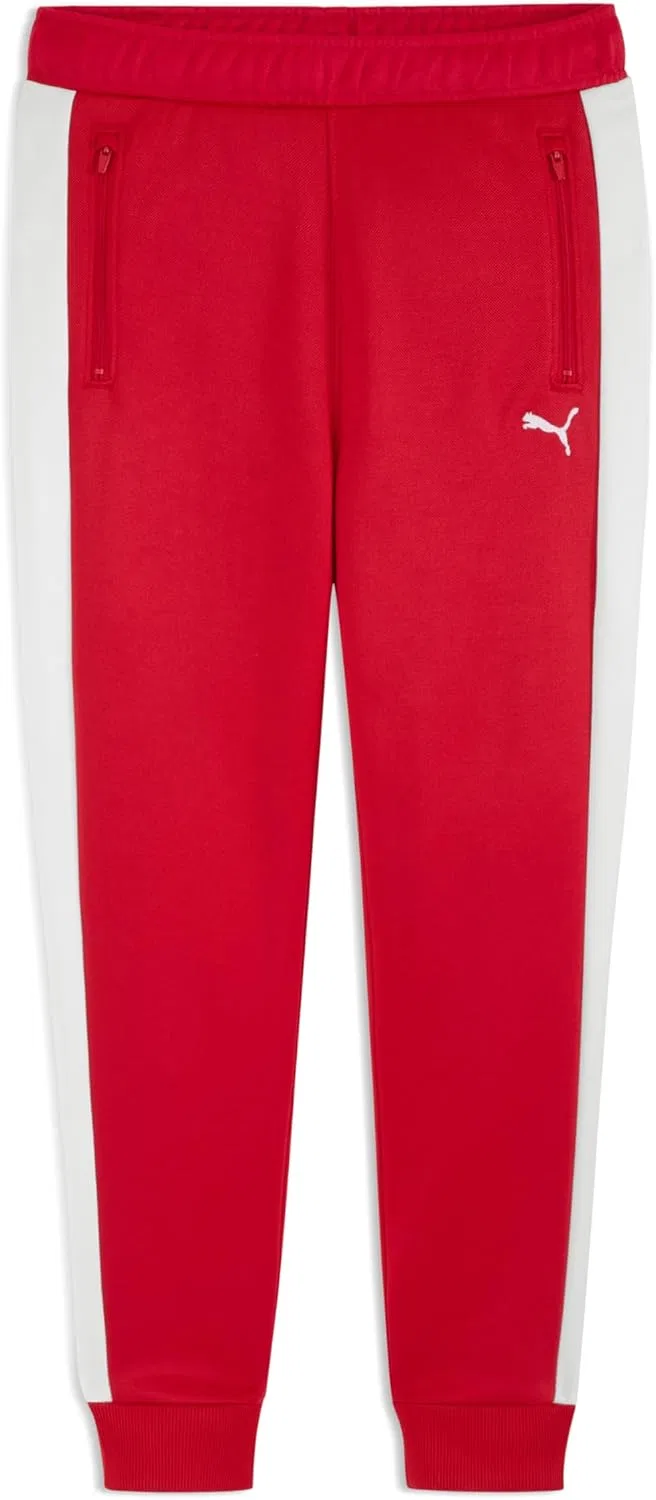 Детские спортивные брюки Puma T7 Foundations Classic Track Jogger, надеваются через голову, застежка на шнурке, For All Time Red