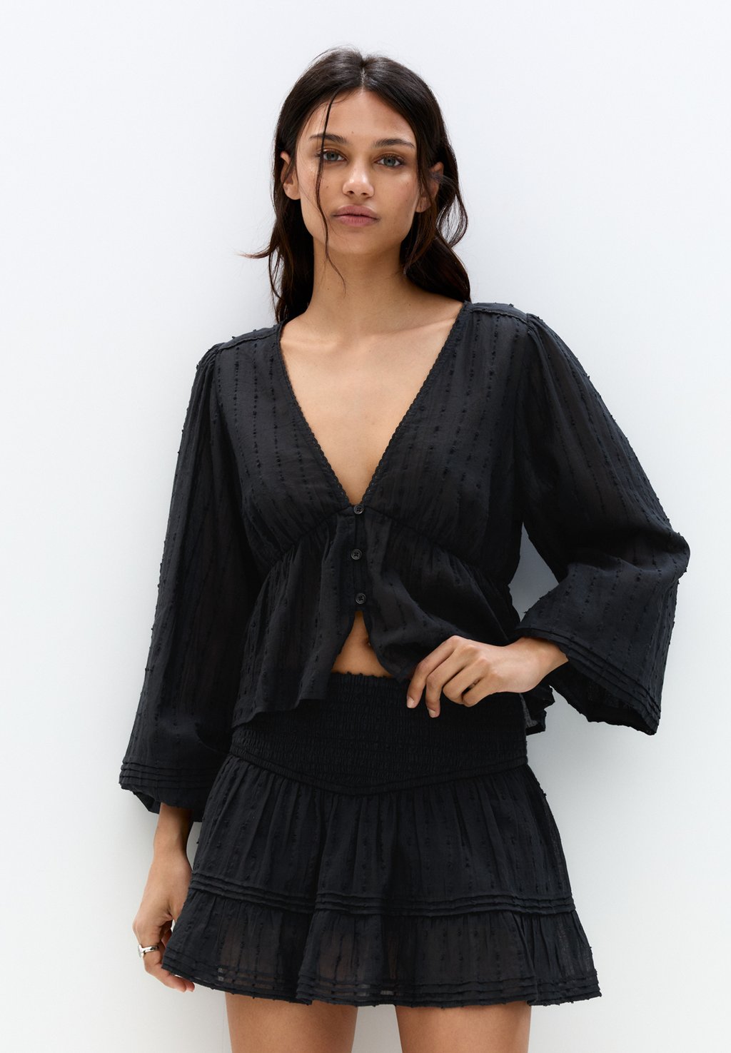 

Юбка А-силуэта PULL&BEAR, черный