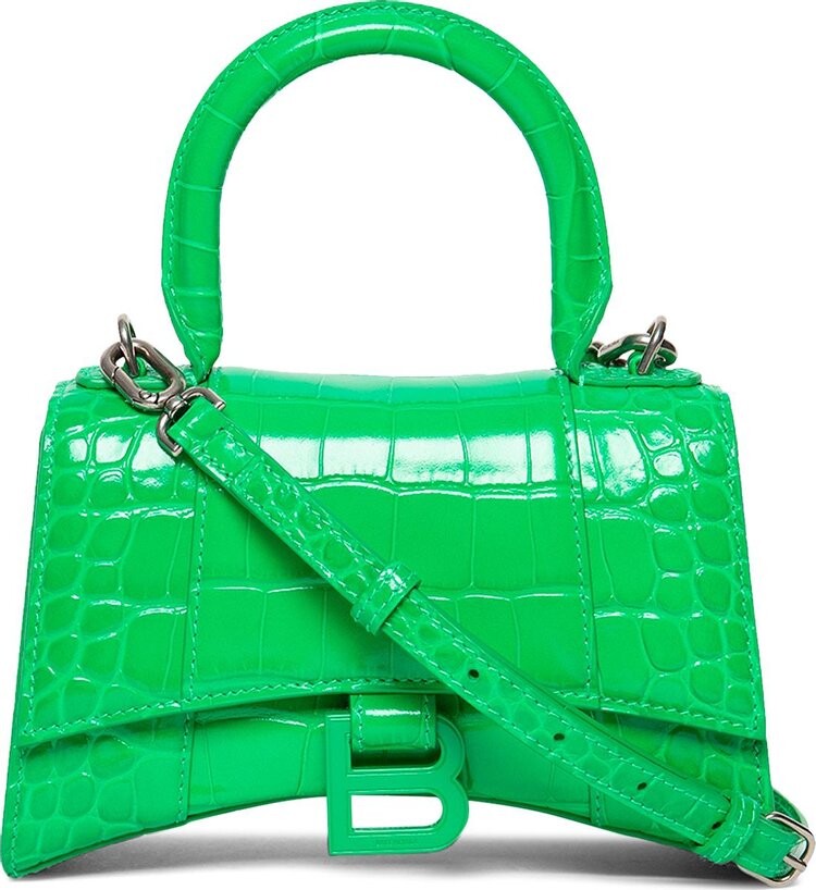 

Сумка Balenciaga XS Hourglass Top Handle Bag Vivid Green, зеленый
