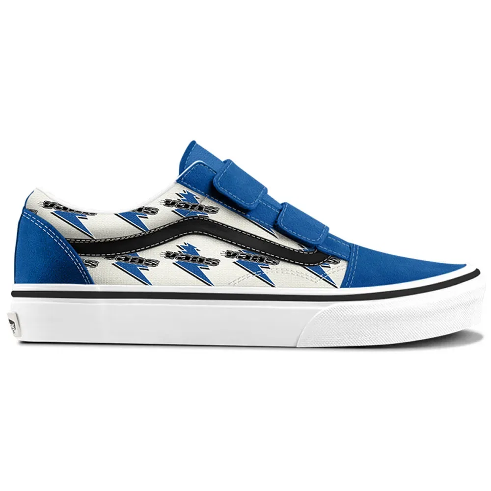 Детские кроссовки для девочек с липучками Vans Old Skool V, Blue