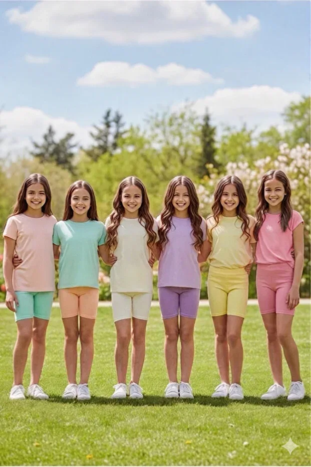 Детские леггинсы для девочек хлопковые комплект 6 шт Katmirra, Multicolor