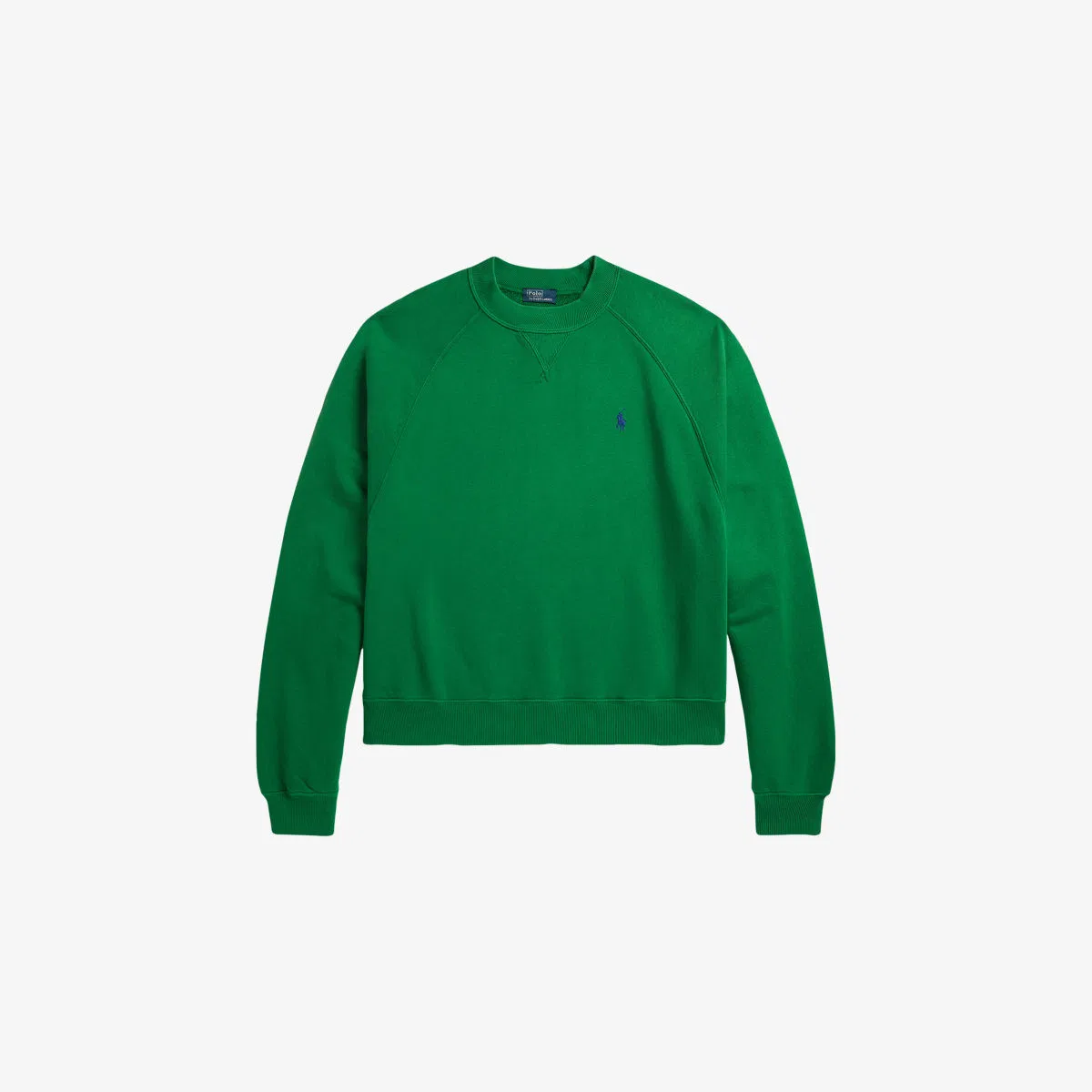 Хлопковая трикотажная толстовка с круглым вырезом и вышитым логотипом Polo Ralph Lauren, зеленый