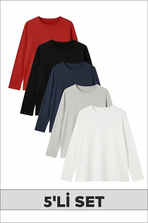 Детский комплект свитшотов для девочек Fyk Kids, Red-Black-Navy Blue-Gray-White