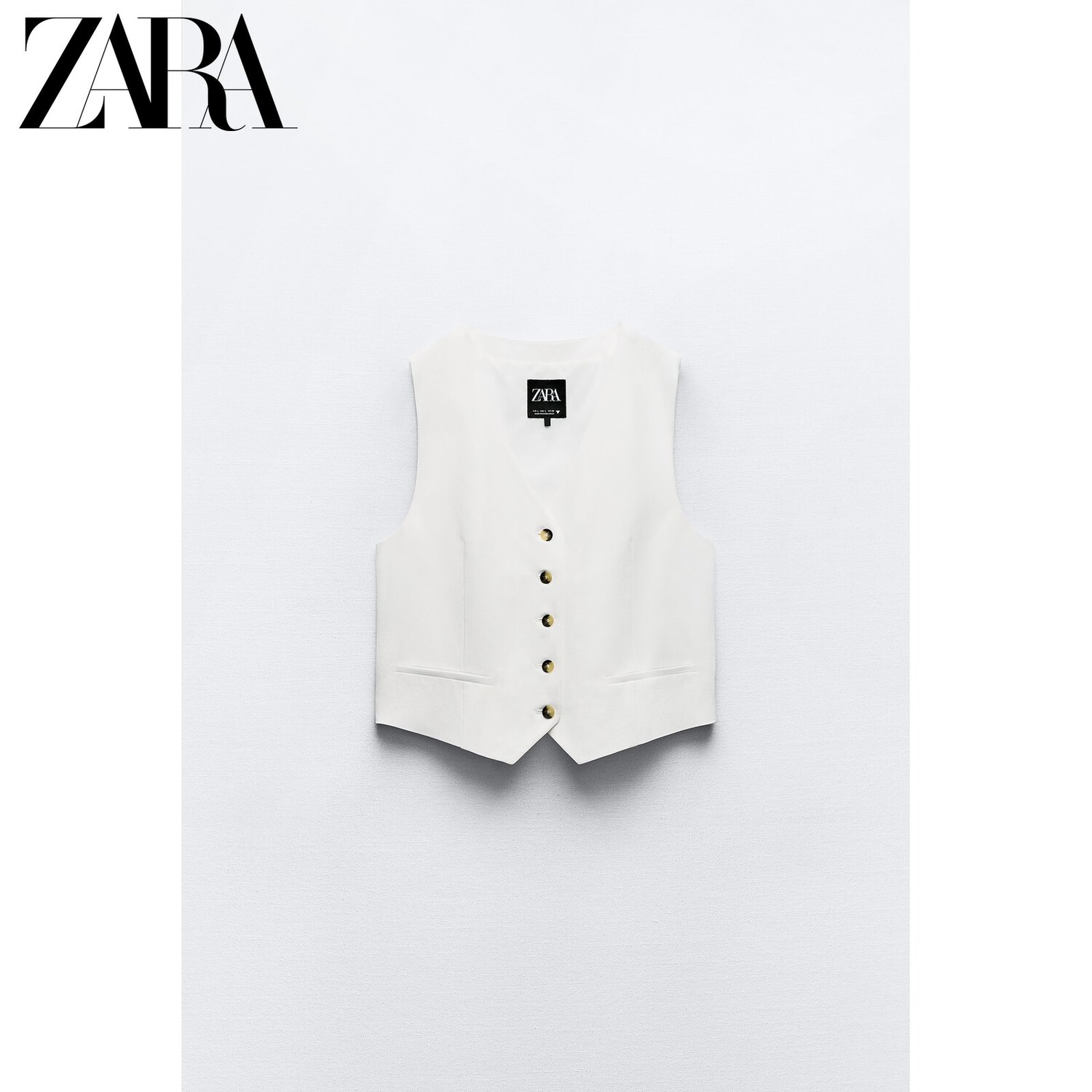 

Жилет женский Zara Trf с v-образным вырезом, белый