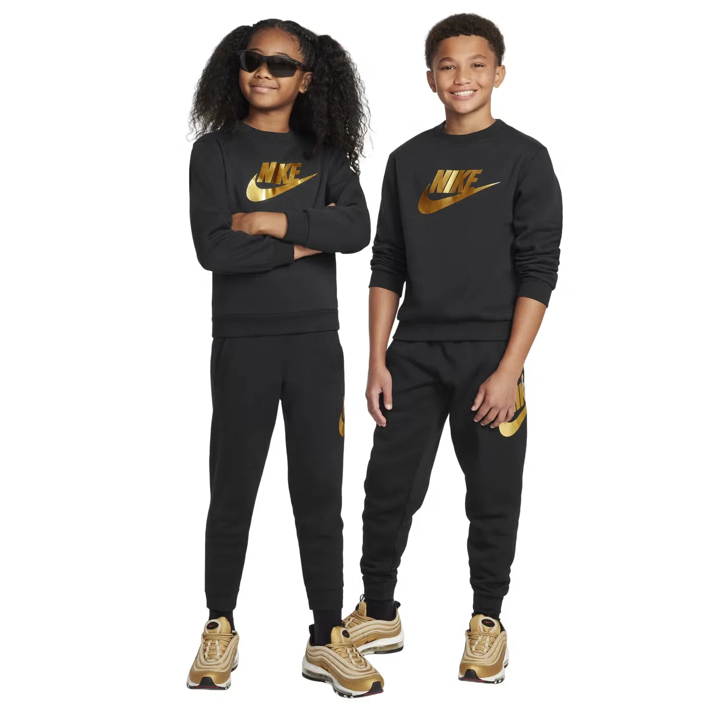 Свитшот с круглым выворотом Sportswear Club Fleece Nike, черный — фото 3
