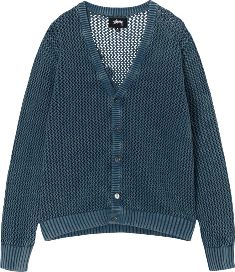 Кардиган Stussy Loose Gauge Cardigan 'Blue', синий - фото