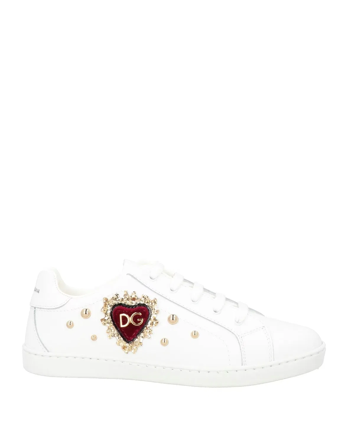 Детские кроссовки для девочек кожаные Dolce&Gabbana, белый