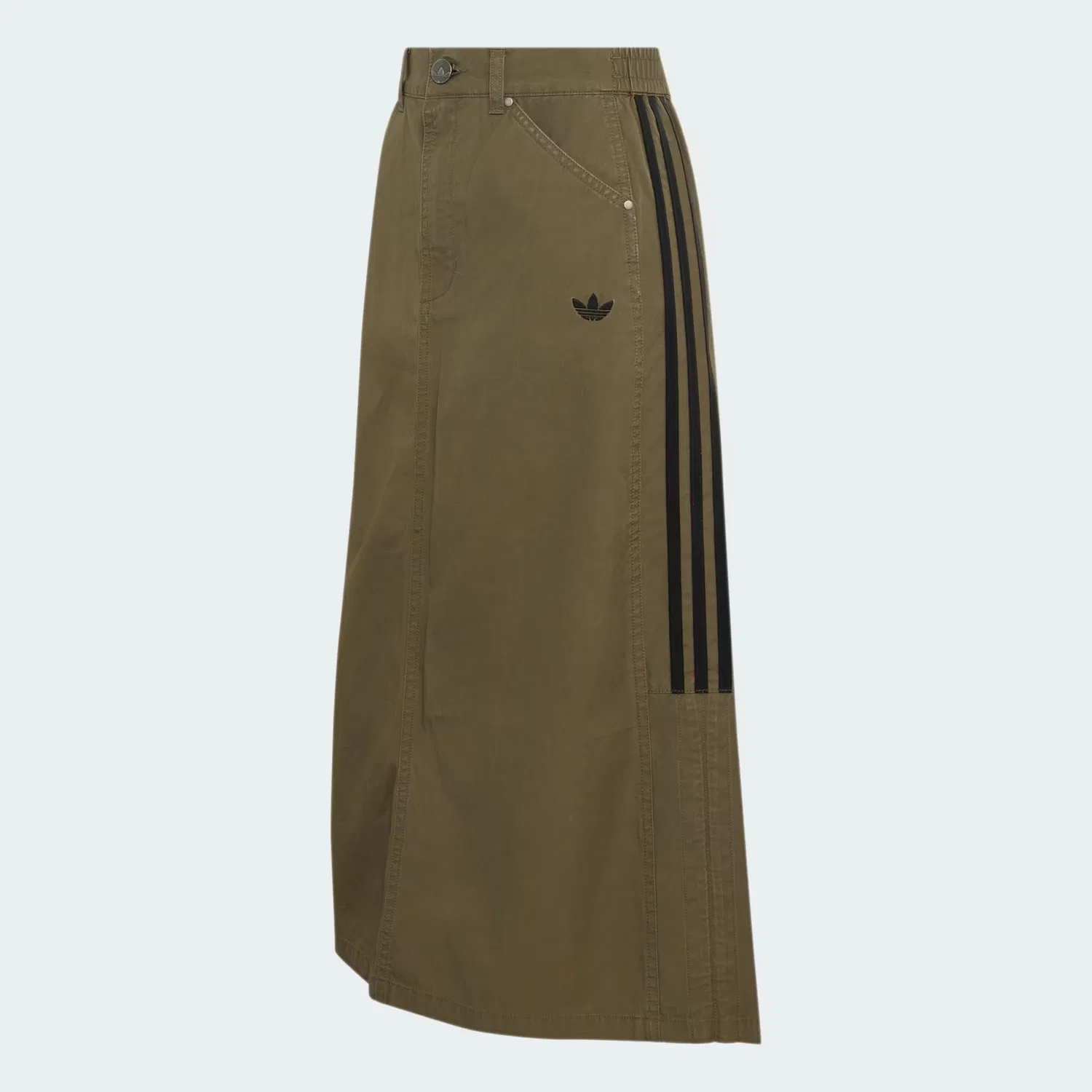 Женская юбка из твила Parachute Skirt Adidas Originals, оливковый — фото 4