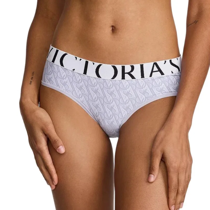 Женские трусы с принтом Victoria's Secret, Ice Blue Logo Print