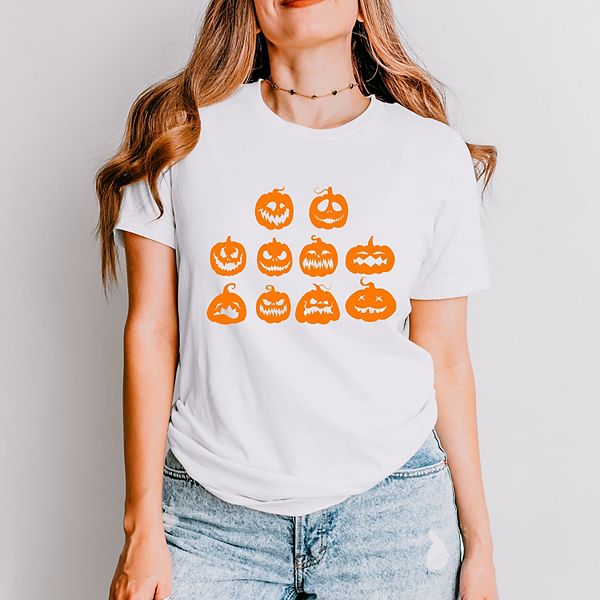 

Футболка с коротким рукавом с лицами тыкв на Хэллоуин Simply Sage Market, White, Белый, Футболка с коротким рукавом с лицами тыкв на Хэллоуин Simply Sage Market, White