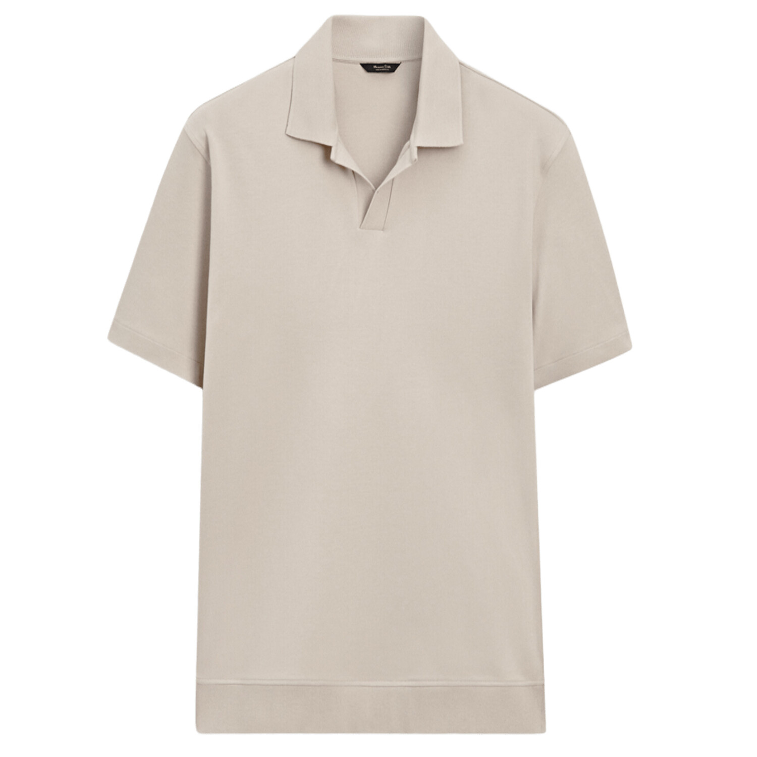 

Футболка-поло Massimo Dutti Short sleeve cotton, бежевый