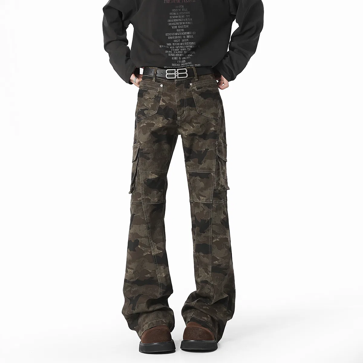 Детские джинсы карго с камуфляжным принтом Unisex Camouflage MUSCLETECH — фото 3