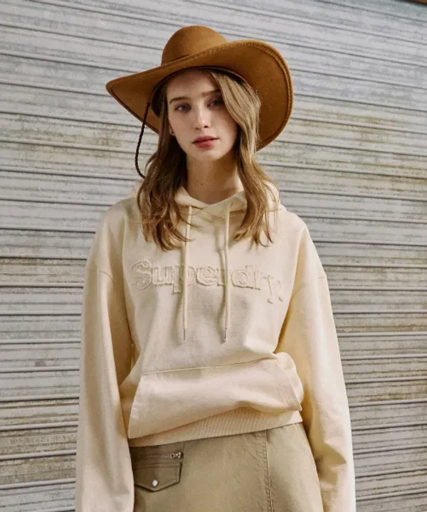 Худи винтажное, стирка, Superdry, кремовый