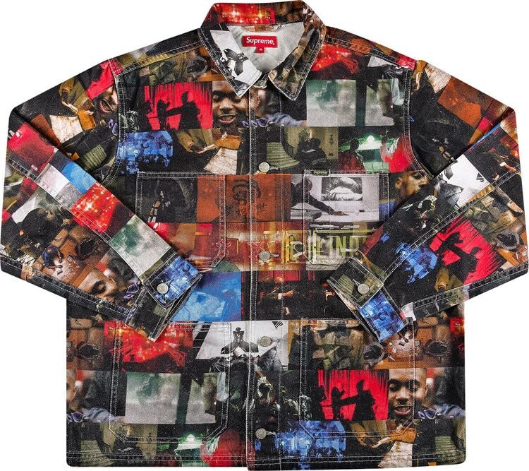 Пальто Supreme Nas and DMX Collage Denim Chore Coat 'Multicolor', разноцветный — фото 2