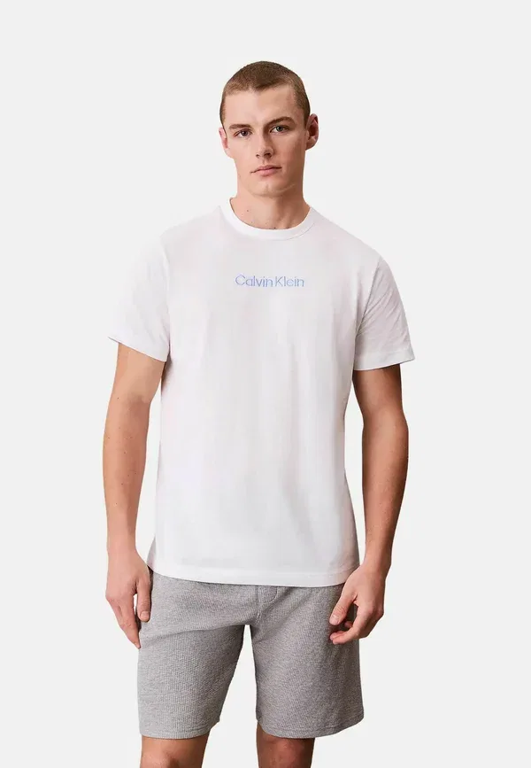 Футболка с коротким рукавом и круглым вырезом - футболка с принтом Calvin Klein, белый
