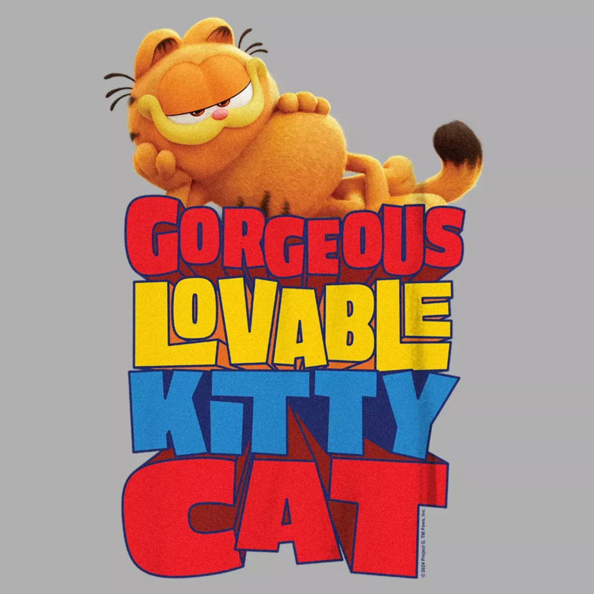 Детская футболка с принтом Gorgeous Loveable Kitty Cat Garfield Athletic Heather — фото 2