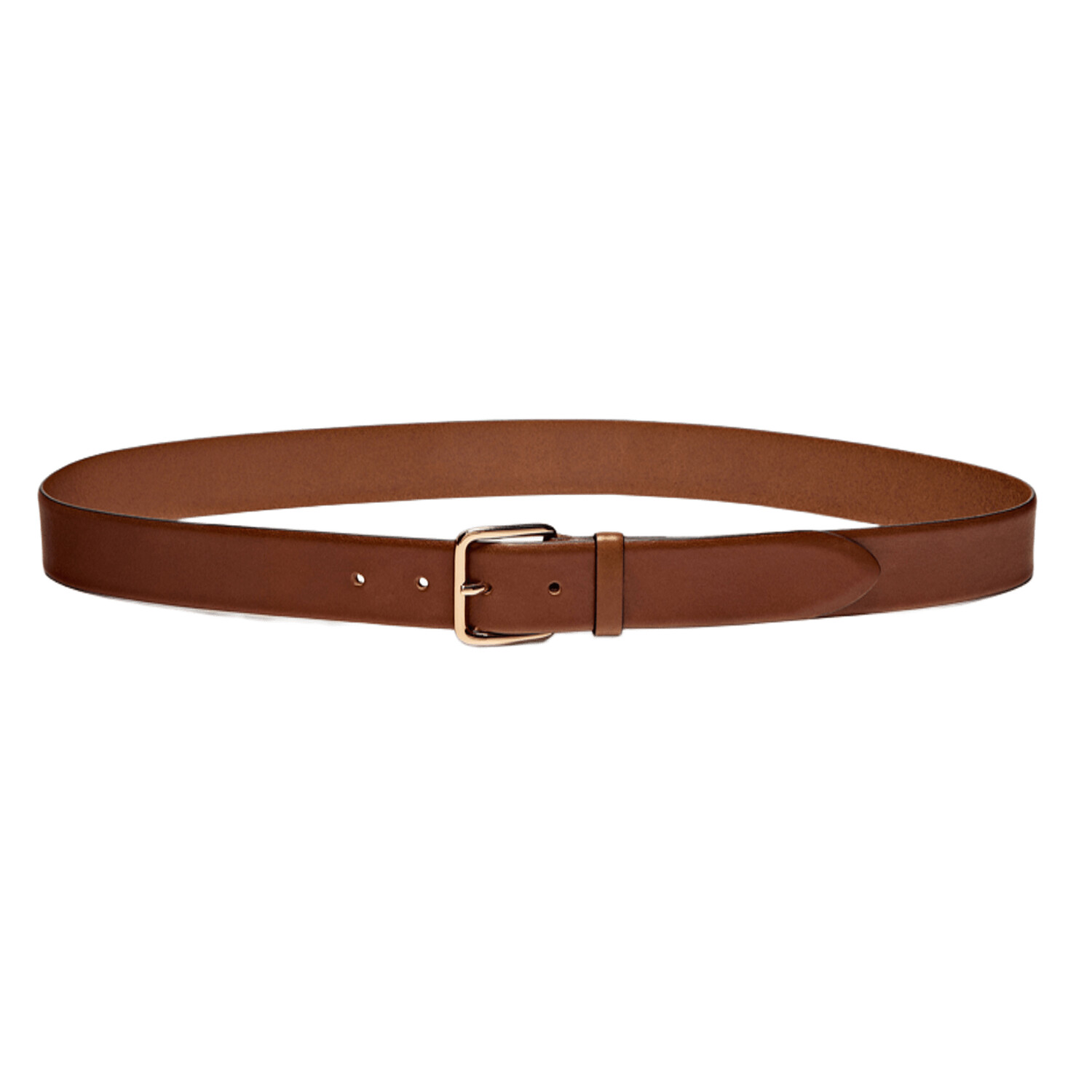 

Кожаный ремень с прямоугольной пряжкой Massimo Dutti, коричневый