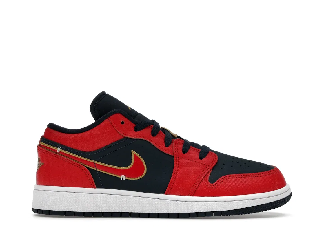 Детские кроссовки Lifestyle с низким верхом Jordan 1 Low Armory Navy/Metallic Gold/Sport Red