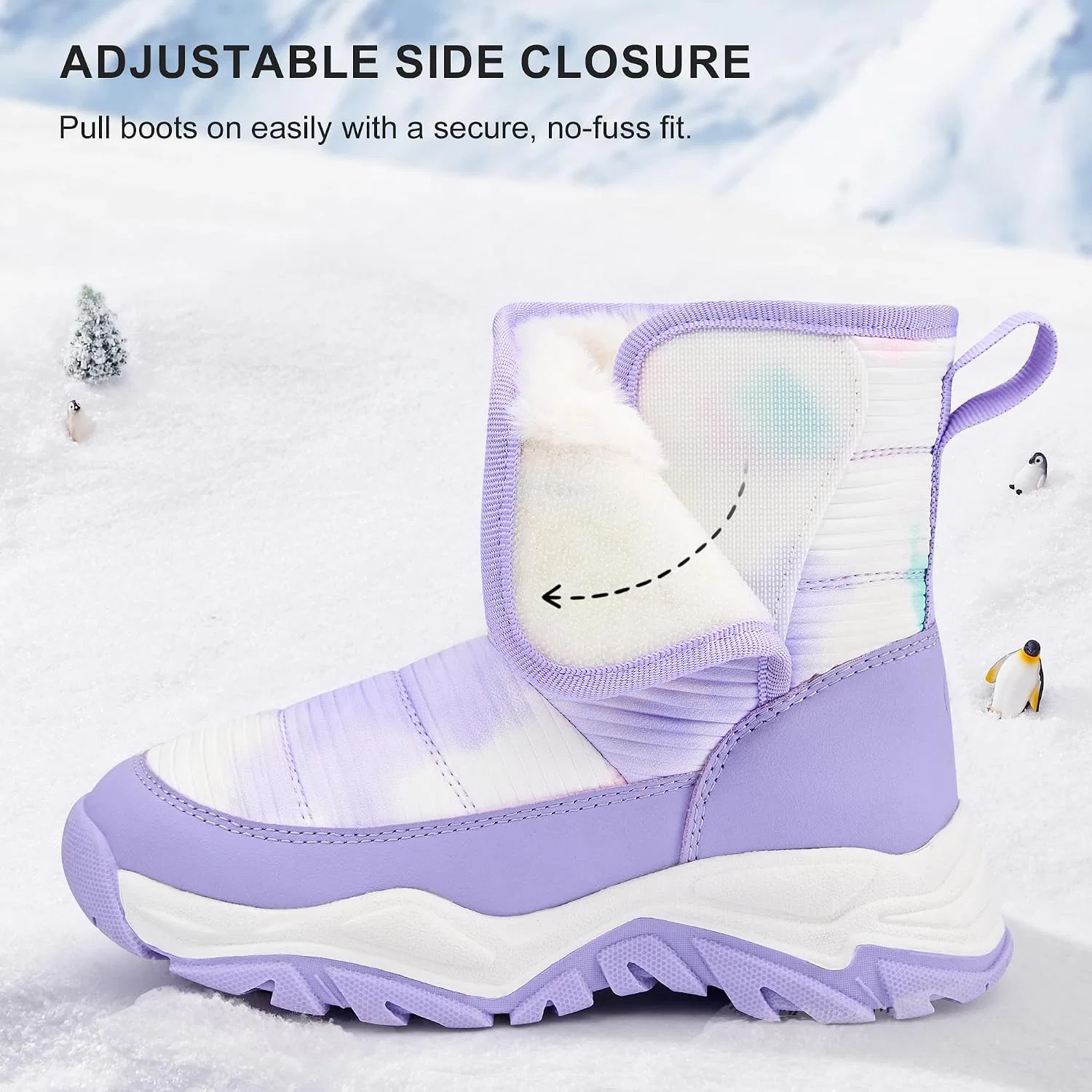 Детские зимние сапоги для девочек с утеплителем Stelle, Tie Dye Lavender — фото 4