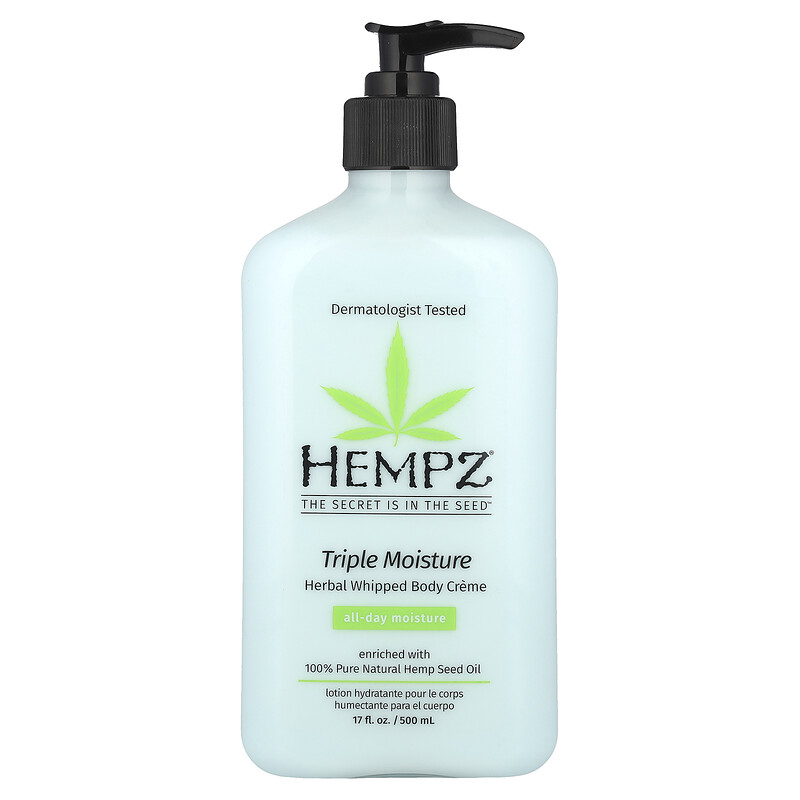 

Hempz, Triple Moisture, крем-мусс для тела на растительной основе, 500 мл