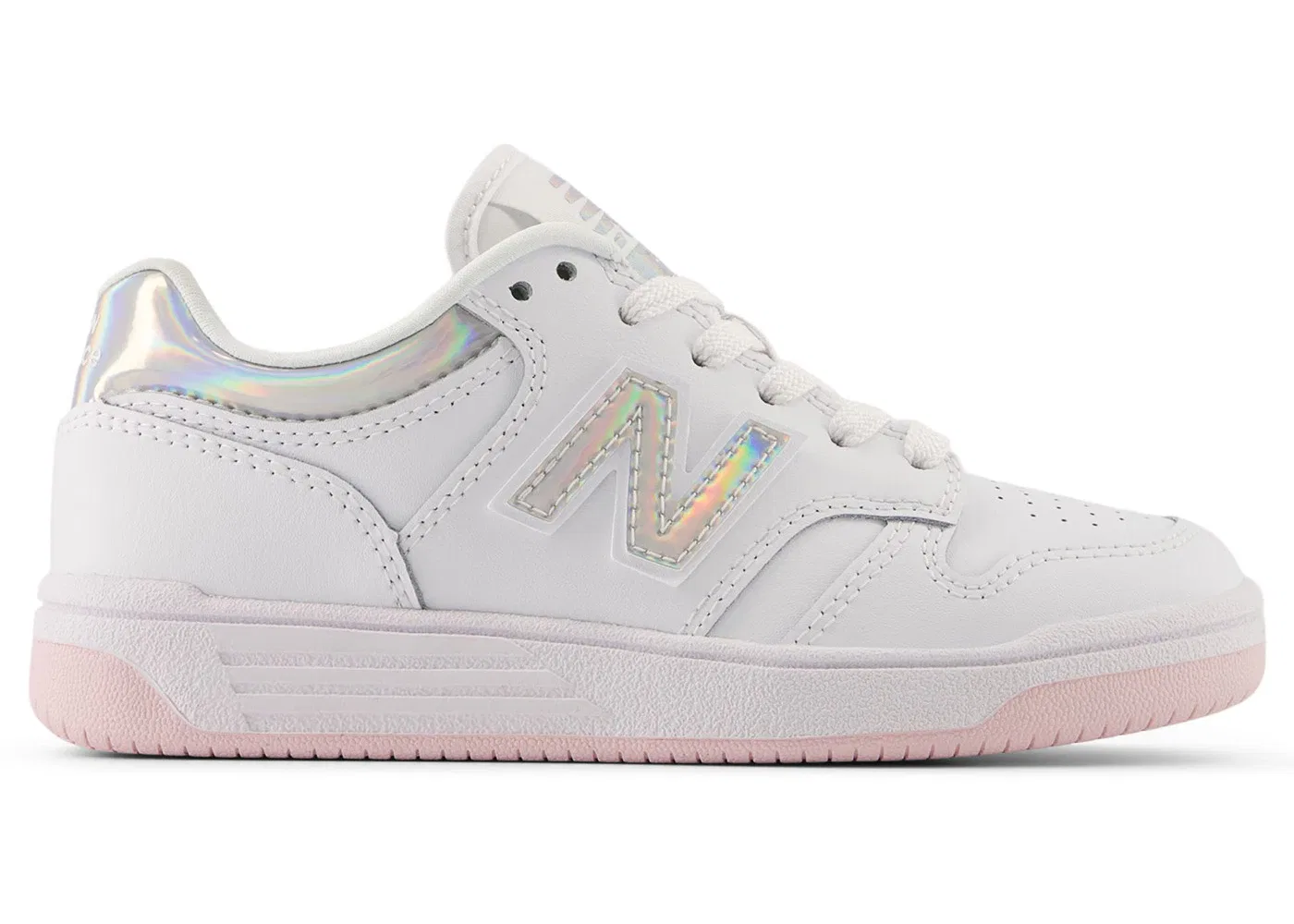Детские кроссовки Lifestyle с моделью New Balance B480 Lace New Balance, White/Rose Sugar
