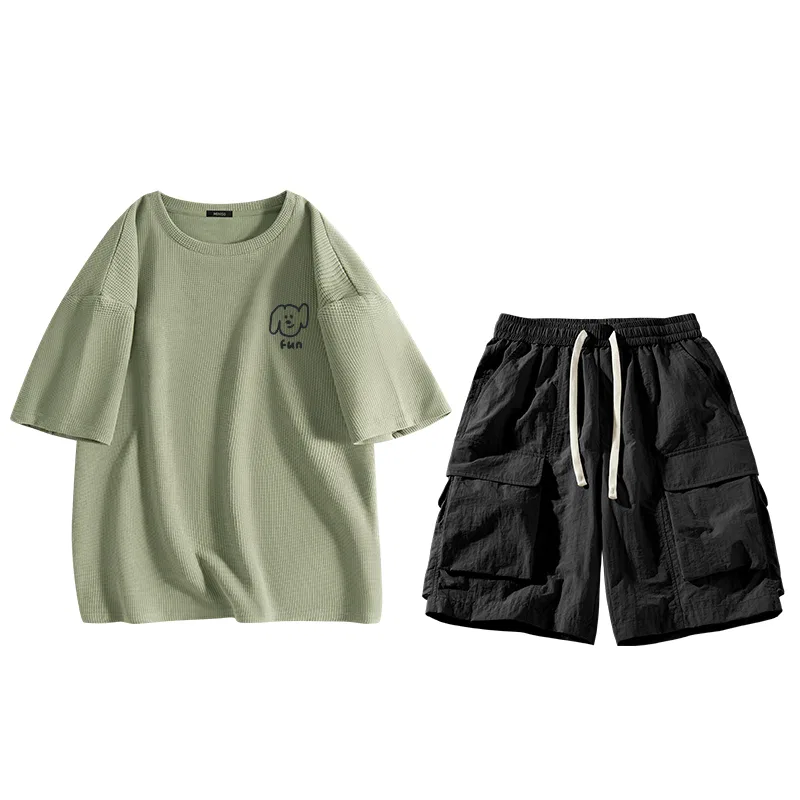 Детский комплект спортивной одежды с принтом 2 Pack MINISO, Palm Green Black