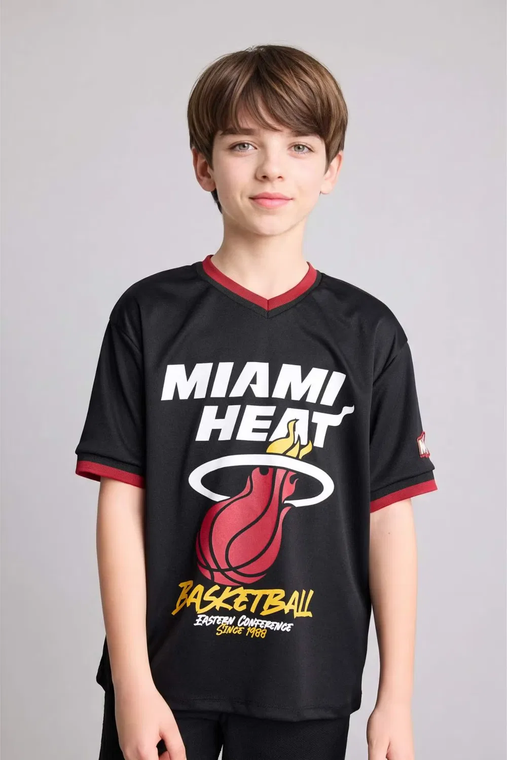 Футболка с коротким рукавом с принтом NBA Miami Heat, Defacto, черный — фото 3