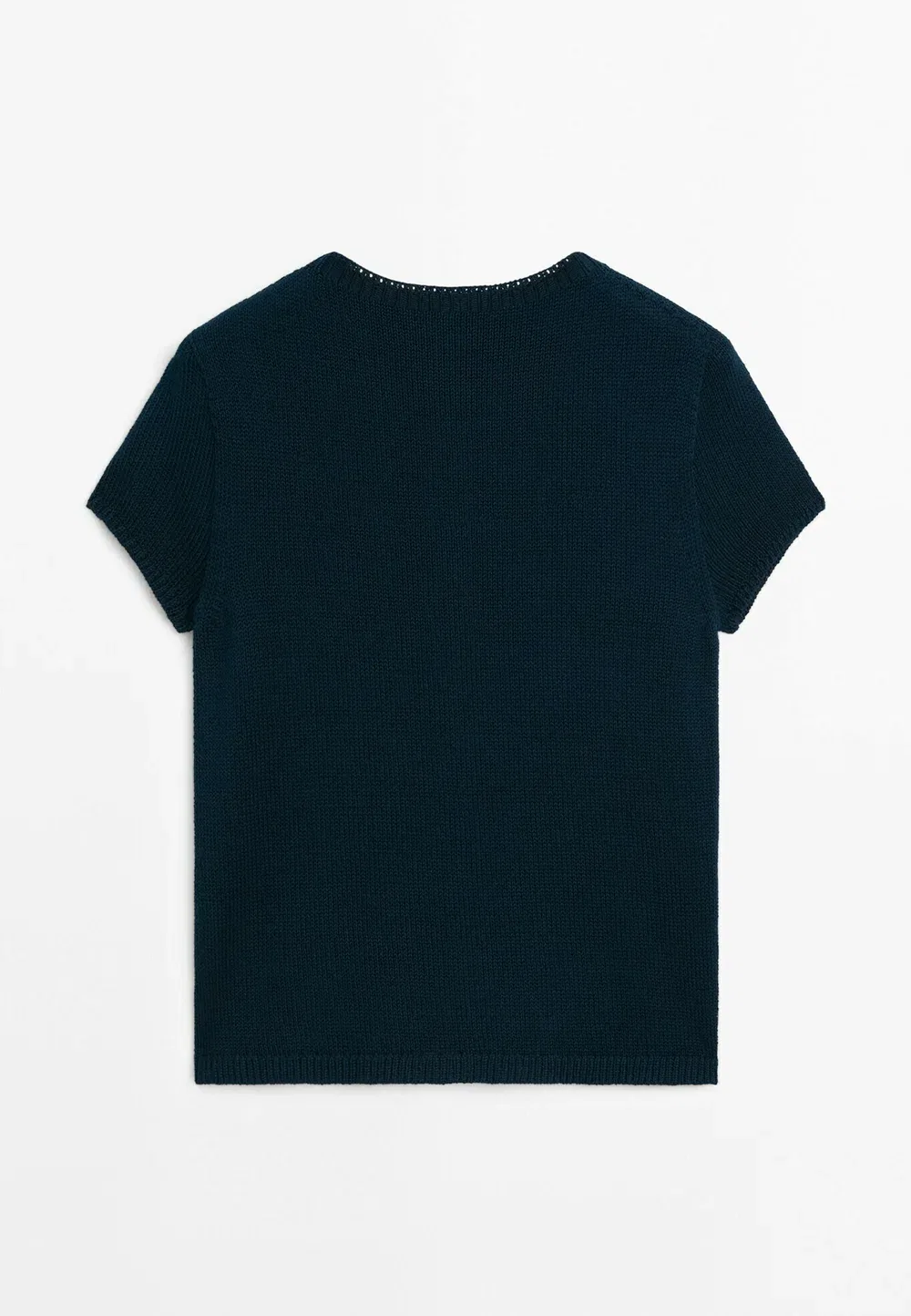Вязаный кардиган из смеси хлопка и шелка Massimo Dutti, Mottled Dark Blue — фото 3
