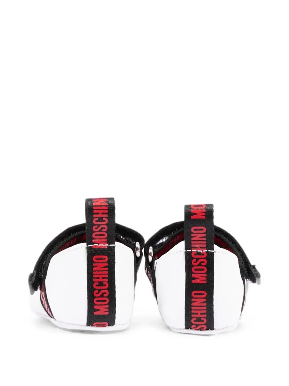 Балетки с ремешком с логотипом и нашивкой в форме сердца Moschino Kids, белый — фото 3