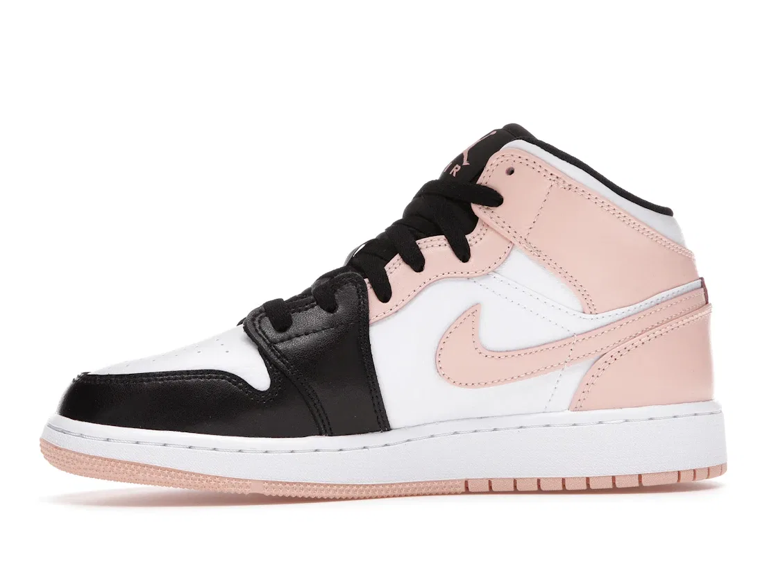 Детские кроссовки Lifestyle с цветной вставкой Jordan 1 Mid, White/Arctic Orange-Black — фото 3