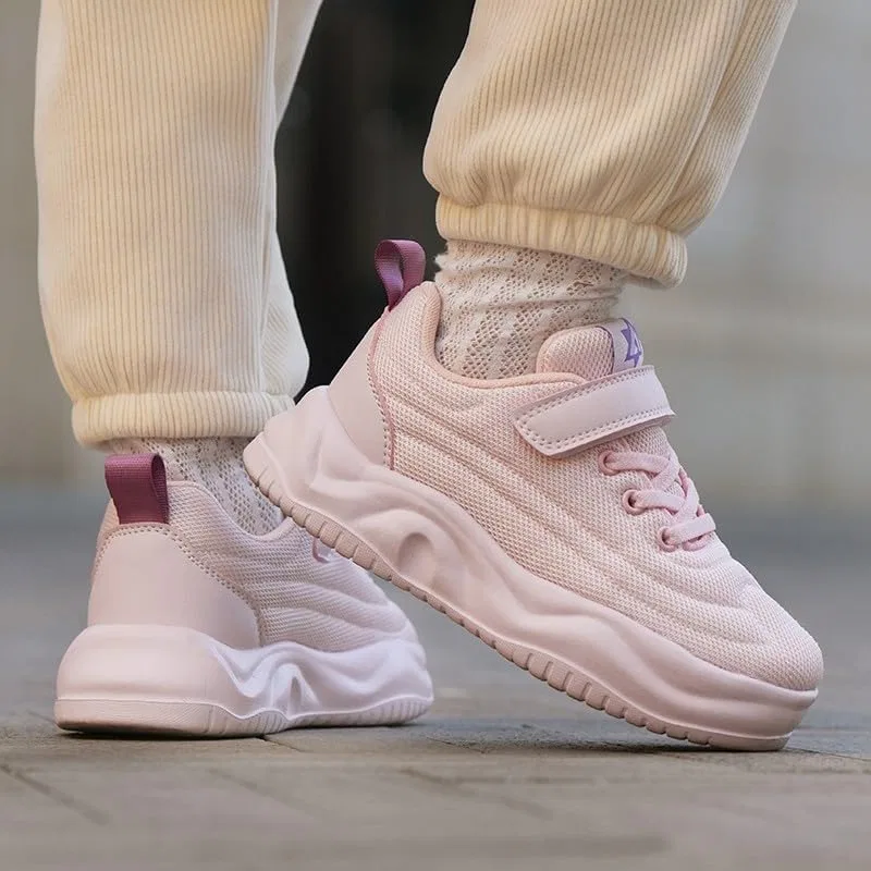 Детские кроссовки для мальчиков без шнурков IWIHMIV, Pink — фото 4