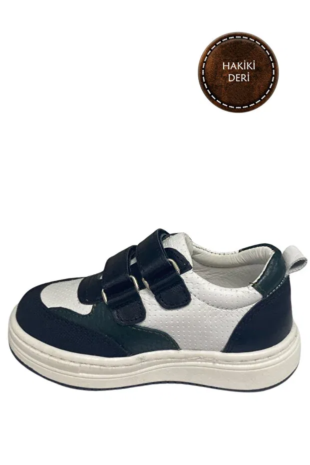 Детские туфли для мальчиков ортопедические Şenler Bebe World Kids, Navy Blue, White, Petrol Green — фото 3