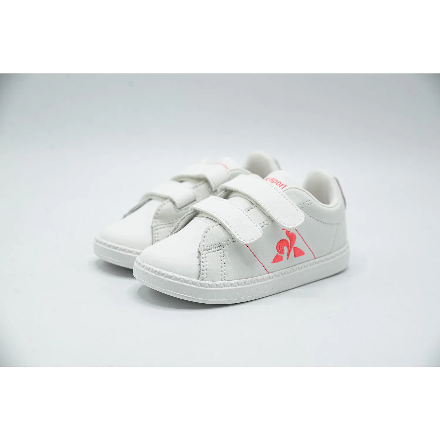 Детские кроссовки с принтом Courtclassic Baby Girl Fluo Le Coq Sportif, Weiss — фото 3