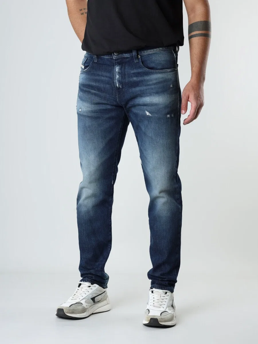 Джинсы DIESEL Slim fit '2019 D-STRUKT' темно-синего цвета — фото 3