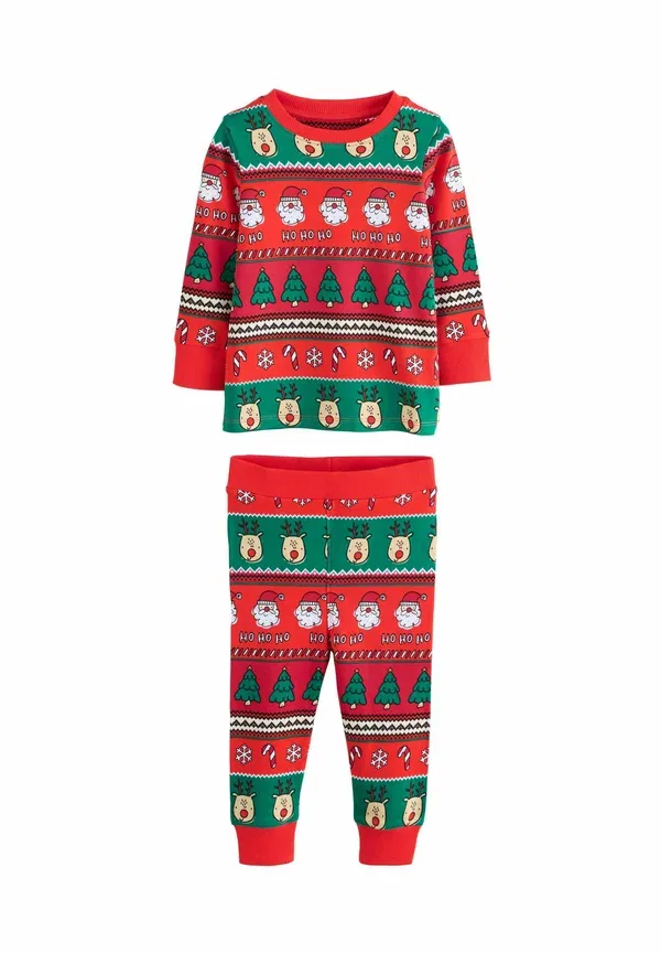 Пижамный комплект из хлопка, Regular fit - single snuggle xmas set, Next, Red Fairisle Pattern, красный